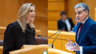 La senadora por Madrid y coordinadora nacional de Vivienda del PP, Paloma Martín, junto al senaor electo por Granada Vicente Azpitarte