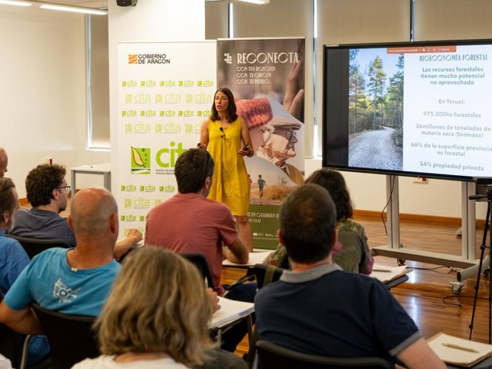 La coordinadora de CITA Teruel, Marta Barba,  en una jornada del proyecto RECONECTA.