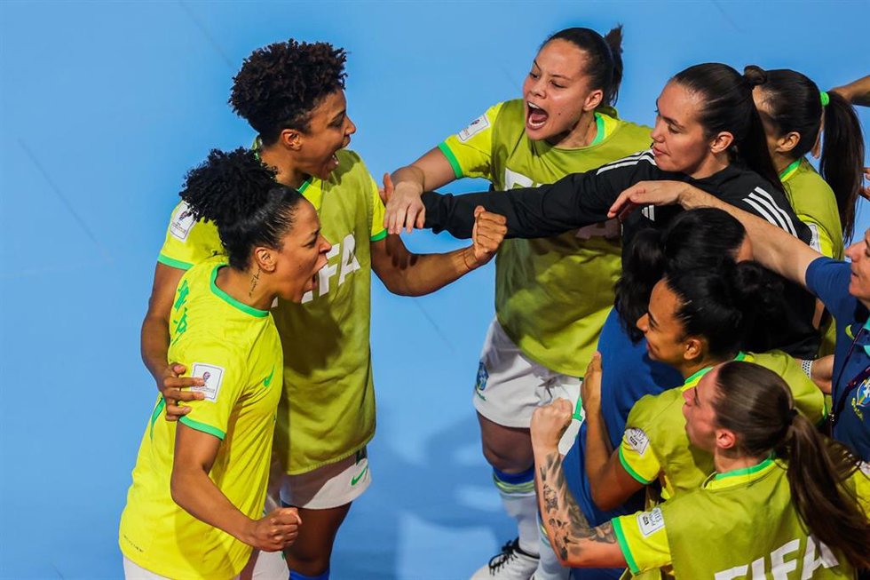 Jugadoras de Brasil en el Mundial femenino de fútbol sala