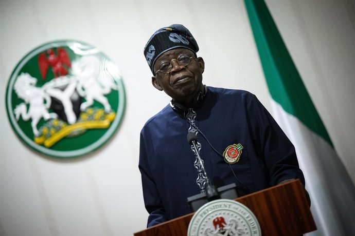 Archivo - FILED - 11 December 2024, Nigeria, Abuja: Nigeria's President Bola Ahmed Tinubu, speaks at a press conference at the President's official residence in Abuja. Photo: Bernd von Jutrczenka/dpa