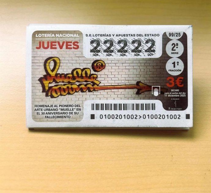 Lotería del Estado dedica a Muelle, pionero del grafiti madrileño, el cupón del próximo 11 de diciembre
