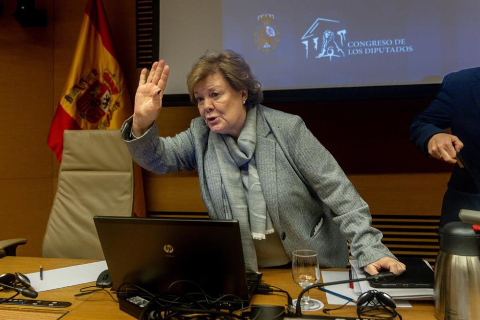 Archivo - La presidenta del Tribunal de Cuentas, Enriqueta Chicano, a su llegada a una comparecencia en la Comisión Mixta