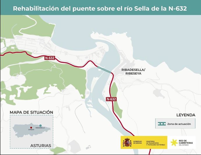 Obras del puente del Sella en Ribadesella: cortes totales el 9 y 11 de diciembre
