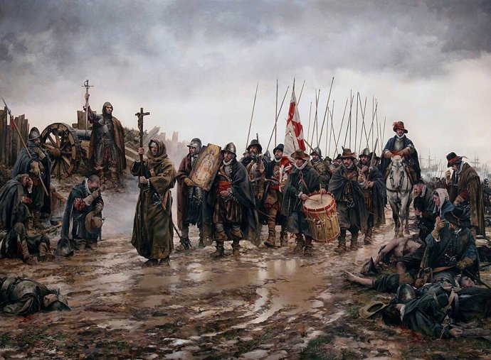 Cuadro 'El Milagro de Empel', de Augusto Ferrer-Dalmau.