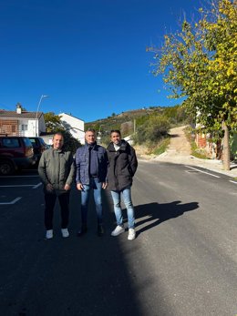 Visita a obras de la Diputación de Jaén en el tramo urbano de la antigua carretera JV-7005.