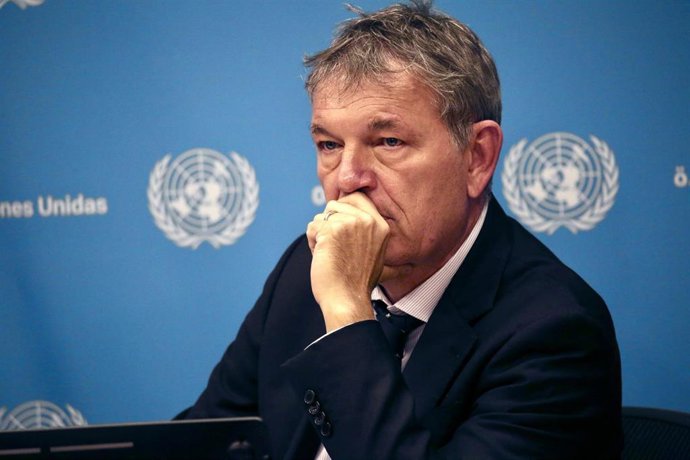 Archivo - El comisionado general de la Agencia de Naciones Unidas para los Refugiados de Palestina en Oriente Próximo (UNRWA), Philippe Lazzarini, durante una rueda de prensa en Nueva York en septiembre de 2025 (archivo)