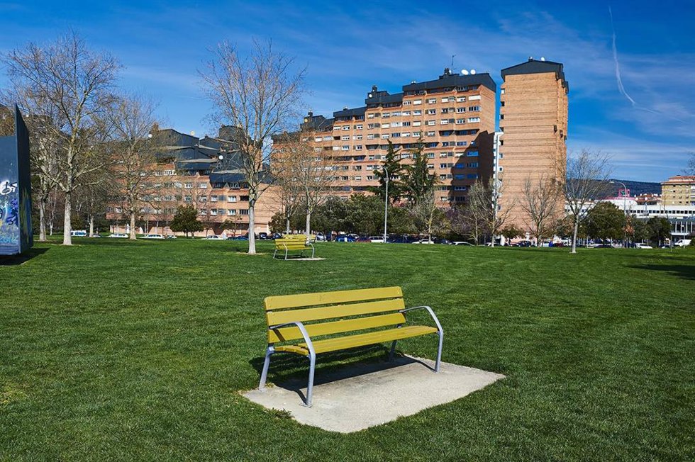 Banco en Pamplona.