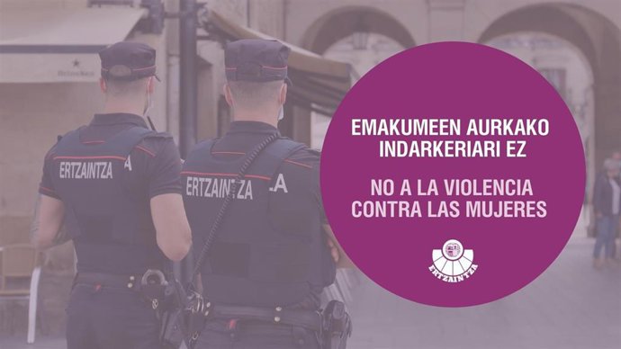 Imagen de la Ertzaintza de rechazo a la violencia contra las mujeres