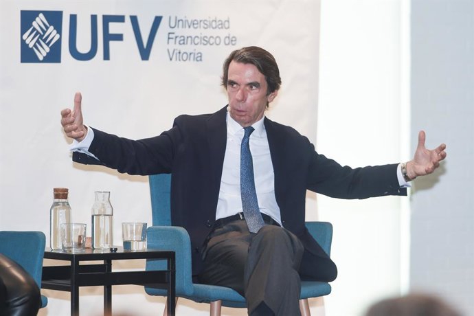 Archivo - El expresidente del Gobierno José María Aznar, en la inauguración del Master 'Online' de Acción Política