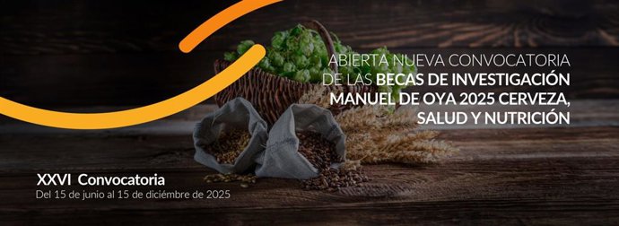 Últimos días para inscribirse a las XXVI Becas de investigación Manuel de Oya: Cerveza, Salud y Nutrición
