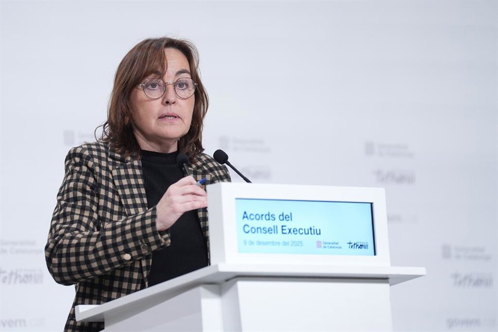 La consellera de Territorio, Vivienda y Transición Ecológica y portavoz del Govern, Sílvia Paneque, durante una rueda de prensa tras el Consell Executiu semanal