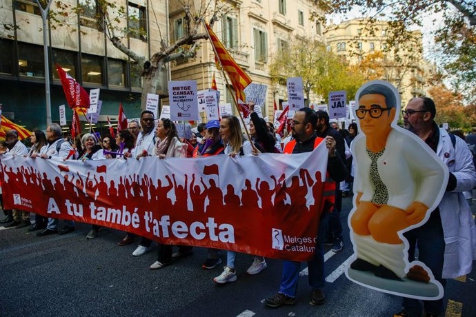 Metges protestant durant la vaga d'aquest dimarts