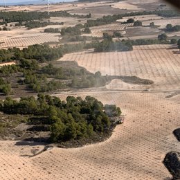 Imagen tomada desde el helicóptero MU020 a su llegada al lugar