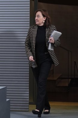 La consellera de Territorio, Vivienda y Transición Ecológica y portavoz del Govern, Sílvia Paneque, a su llegada a una rueda de prensa tras el Consell Executiu semanal
