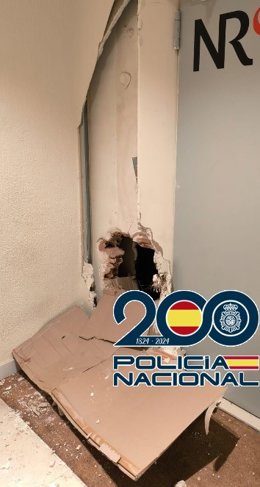Imagen de uno de los butrones realizados por esta banda que actuaba de forma itinerante. Hay seis personas detenidas por su presunta responsabilidad en delitos de robo con fuerza.