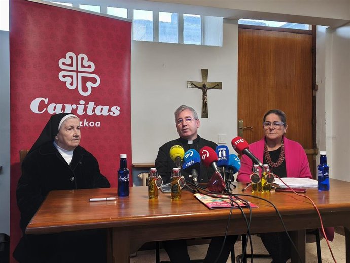 Rueda de prensa de Caritas Gipuzkoa.