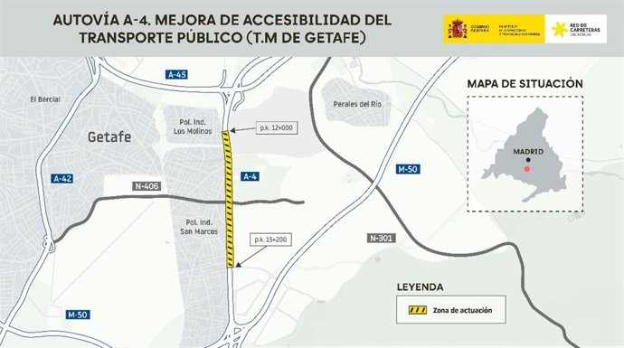 Mejoras en la accesibilidad del transporte público en la A-4