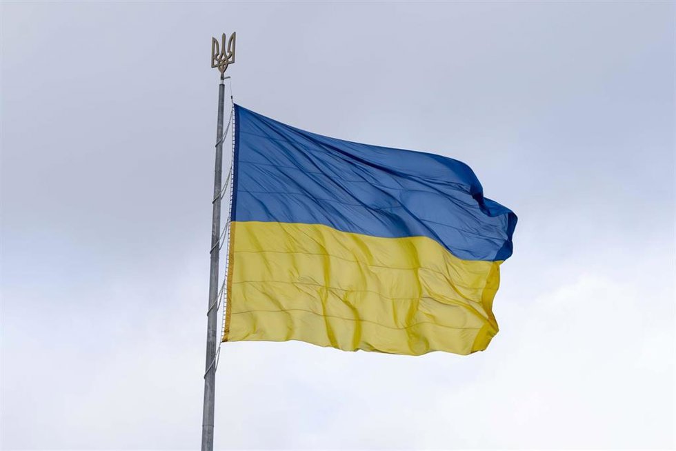 Imagen de archivo de una bandera de Ucrania. 