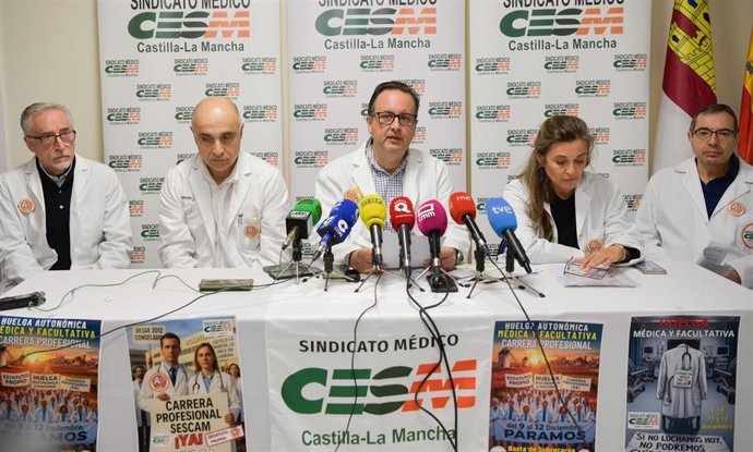 Rueda de prensa del Sindicato Médico de Castilla-La Mancha (CESM-CLM) con motivo del inicio de la huelga.