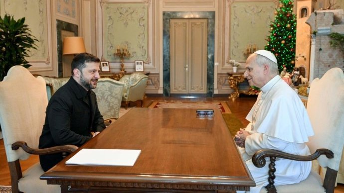 El Papa rep en audiència al president d'Ucraïna, Volodimir Zelenski, a Castel Gandolfo