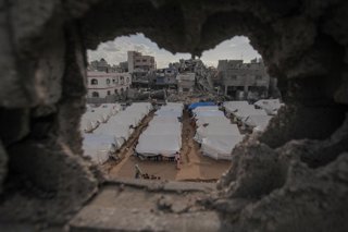 Campamento de desplazados internos en la Franja de Gaza