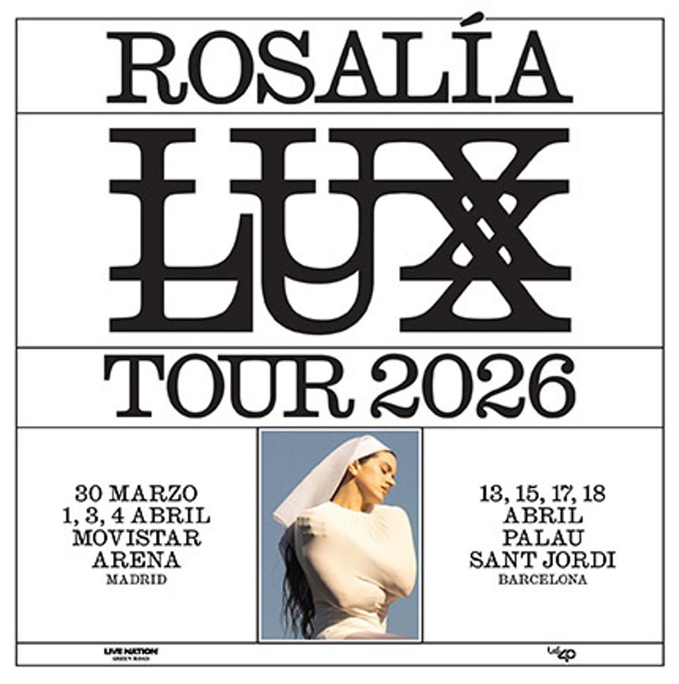 Azulmarino (W2M) ofrece packs oficiales hotel + entrada para los conciertos de la gira 'Lux' de Rosalía en España.