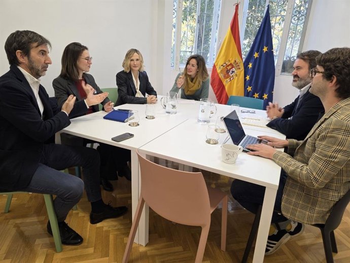 Reunión del secretario de Estado de Juventud e Infancia, Rubén Pérez,con la jefa de Seguridad Global de Meta, Antigona Davis.