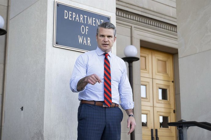November 13, 2025, Washington, Dc, United States of America: U.S. Defense Secretary Pete Hegseth, delivers remarks after the installation of the Department of War plaque at the River Entrance in front the Pentagon, November 13, 2025, in Washington, D.C. P