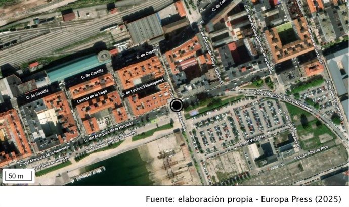 Zona donde se produjo el accidente