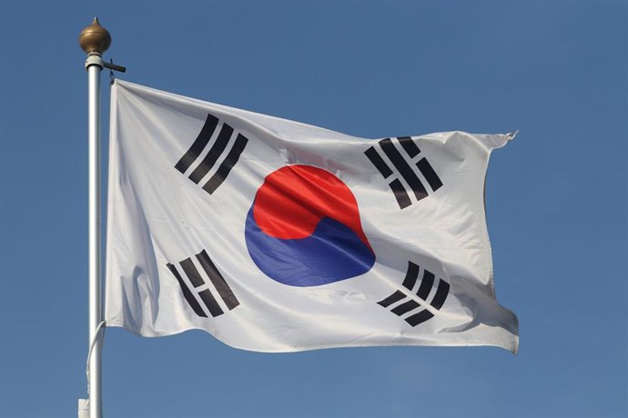 Archivo - Imagen de archivo de la bandera de Corea del Sur.