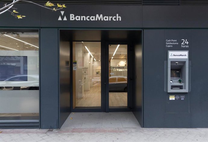 Fachada de la sede de Banca March, a 24 de noviembre de 2025, en Madrid (España).