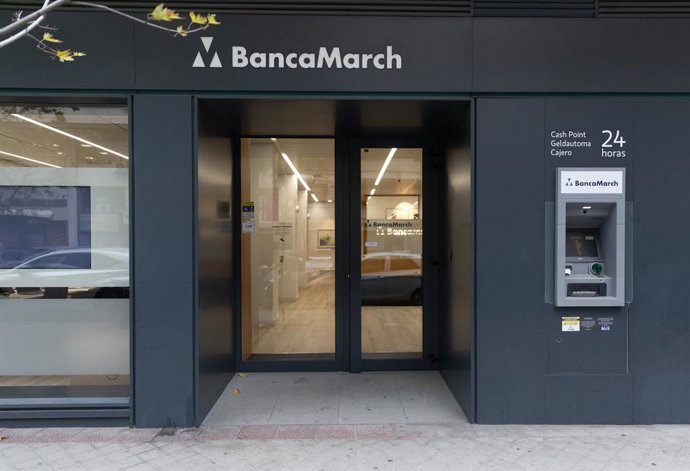 Fachada de la sede de Banca March, a 24 de noviembre de 2025, en Madrid (España).