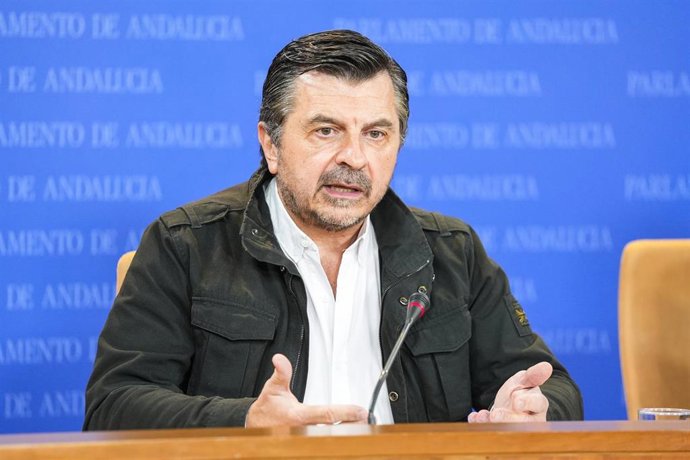 El portavoz del Grupo Parlamentario Popular, Toni Martín, este miércoles en rueda de prensa.