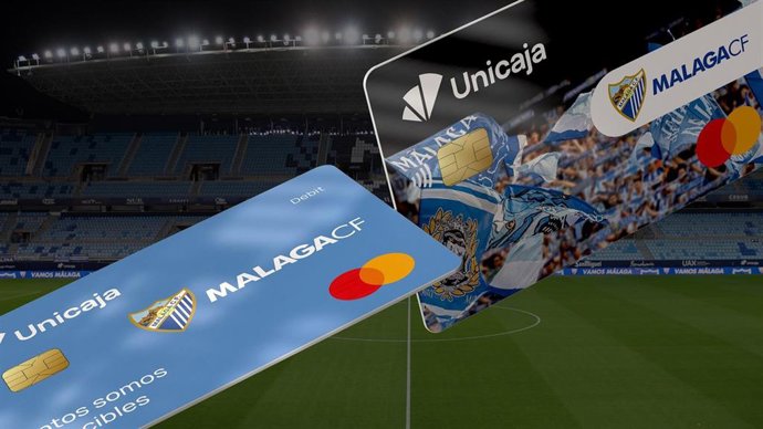 Unicaja lanza una nueva tarjeta de débito exclusiva para aficionados del Málaga CF