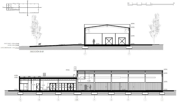 Plano del nuevo centro sociocultural de Los Anguijes en Albacete.