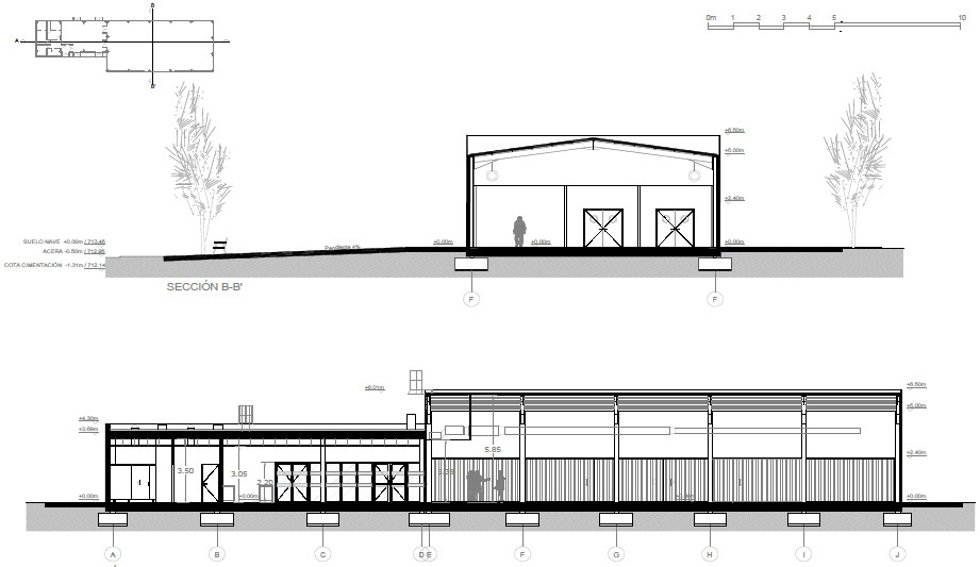 Plano del nuevo centro sociocultural de Los Anguijes en Albacete.