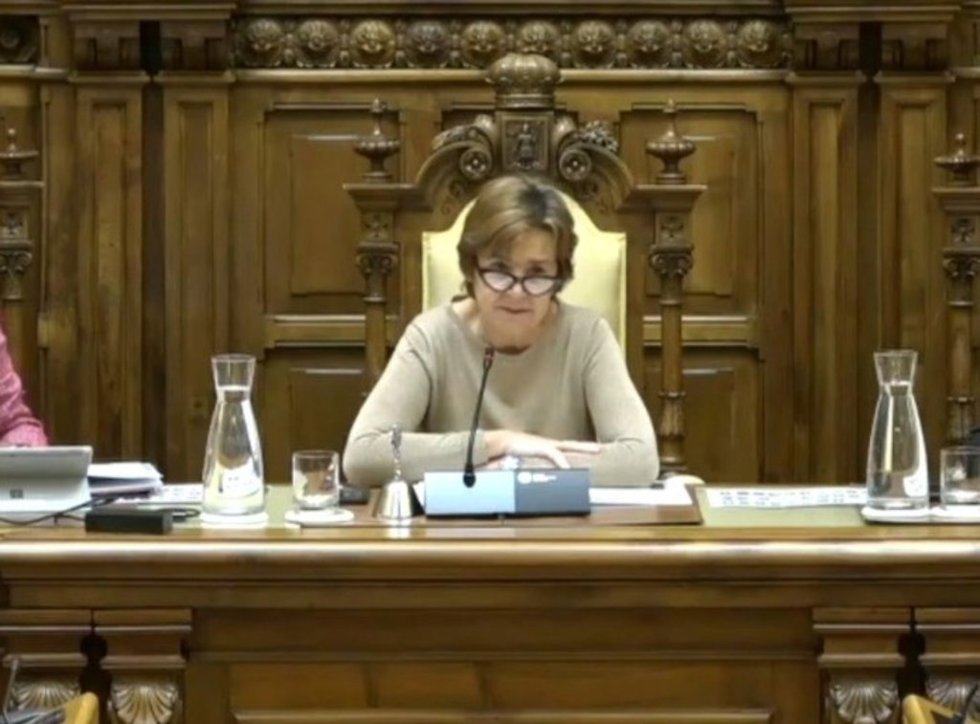 La alcaldesa de Gijón, Carmen Moriyón, preside el Pleno Municipal gijonés.