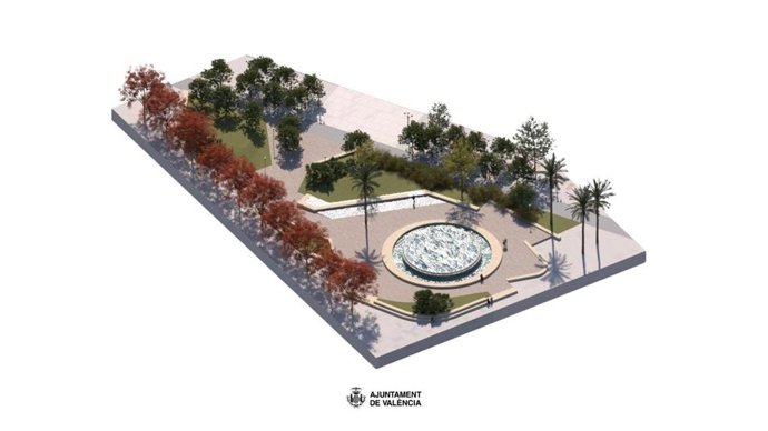 Recreación del anteproyecto de reforma de la plaza del Ayuntamiento