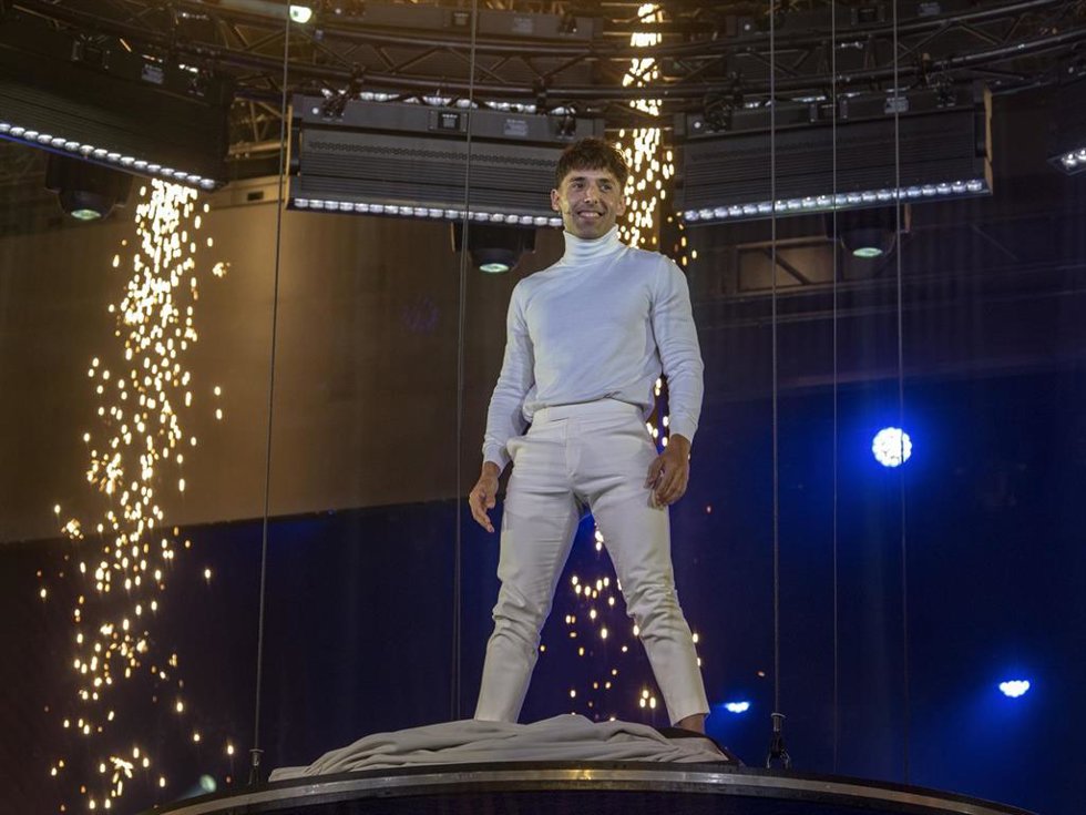 El Mago Pop durante la rueda de prensa celebrada en el Teatre Victria, a 10 de diciembre de 2025, en Barcelona (España).