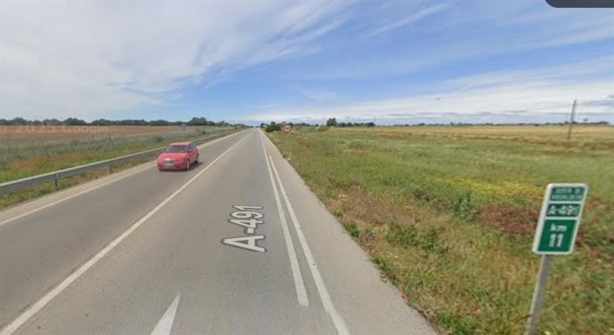Carretera A-491 entre Rota y El Puerto donde se van a acometer obras de desdoble.