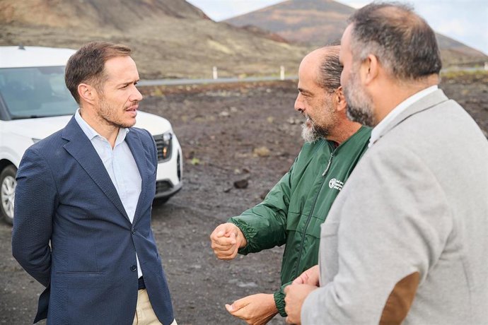 Mariano H. Zapata en el Parque de Los Volcanes, en Lanzarote