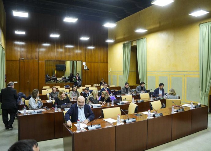 Diputados en la comisión de Agricultura, Pesca, Agua y Desarrollo Rural del Parlamento andaluz.
