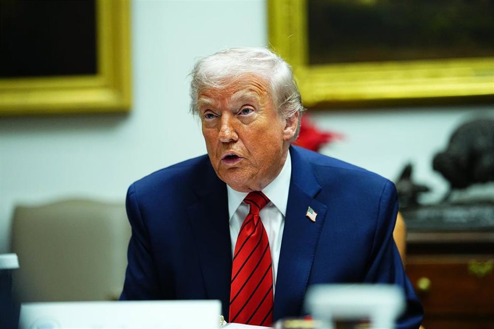 El presidente de EEUU, Donald Trump, en declaraciones a los medios desde la Casa Blanca