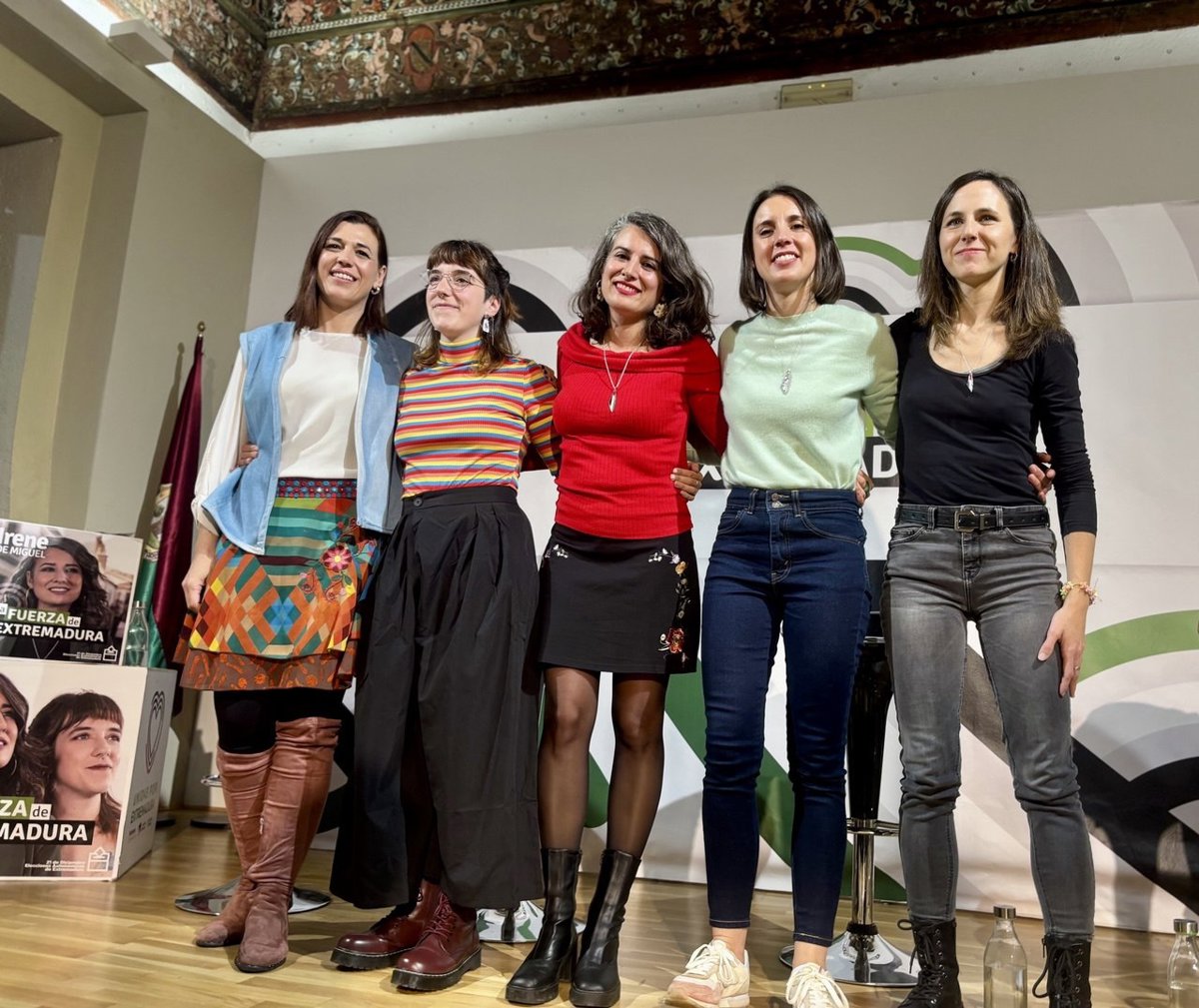 Belarra, Irene Montero y Maíllo se volcarán en apoyar a Unidas por Extremadura en el ecuador de campaña