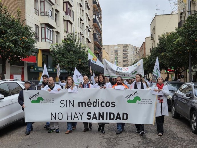 Manifestación de médicos en Badajoz