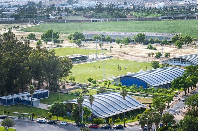 Vista aérea del campus de la Pablo de Olavide.