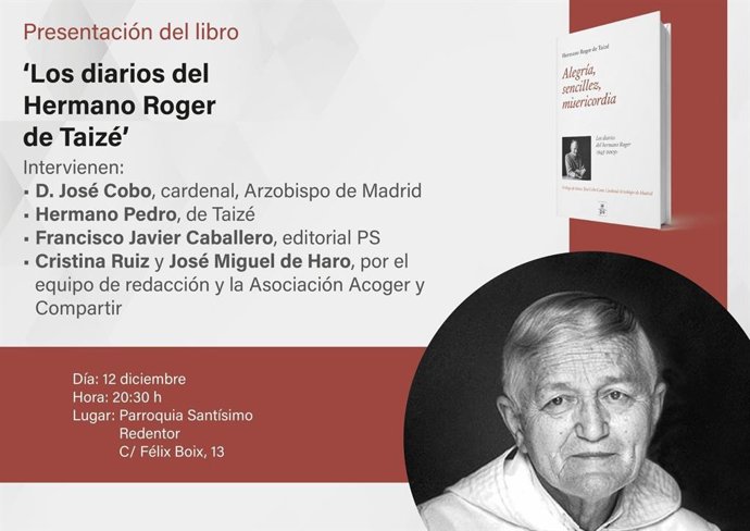 Editorial Perpetuo Socorro presenta la primera edición completa en castellano de los escritos personales de Roger Taizé