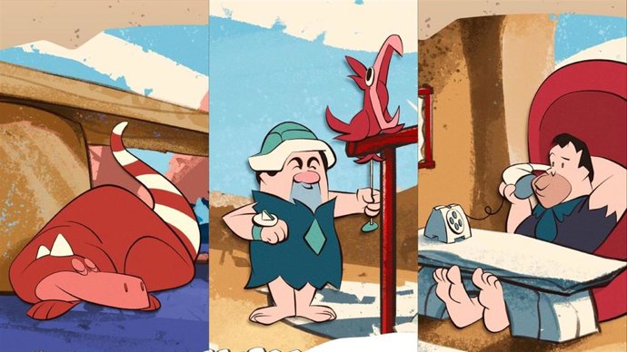 Personajes de la nueva campaña de CCOO de Asturies contra el peaje del Huerna: Aucalsaurios, Picacascos y Picapuente