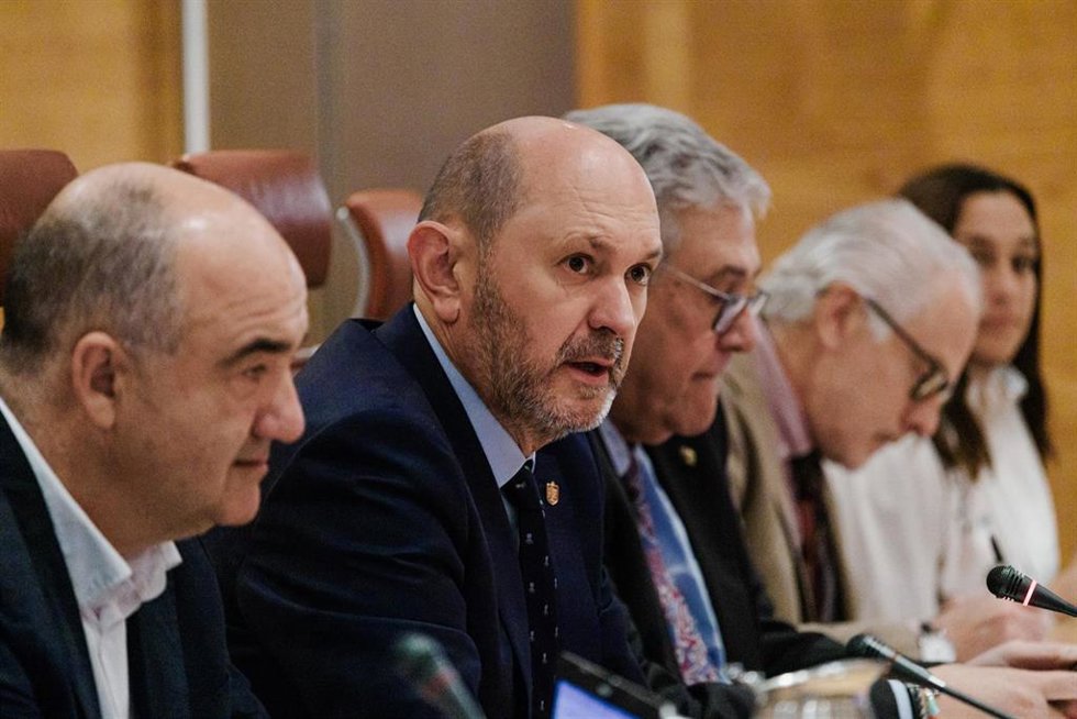 El presidente de la Real Federación Española de Fútbol (RFEF), Rafael Louzán, en su comparecencia en la Comisión de Educación, Formación Profesional y Deportes del Senado