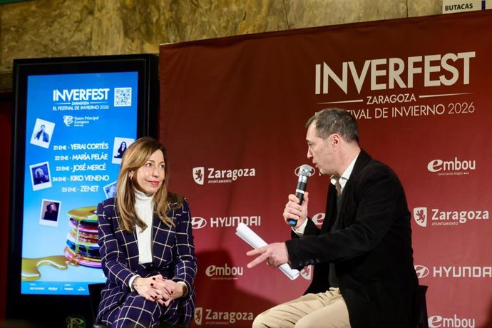 La alcaldesa de Zaragoza, Natalia Chueca, en la presentación de Inverfest